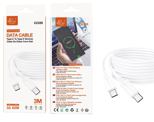 [CC235] CABLE RÁPIDO TIPO C A C PD60W 20V-3A 3M